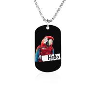 Parrot Say Hello Personalized Photo Picture Necklace Memorial Pendant Dog Tag Jewelry