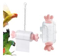 Parrot Shredding Toy, budgie toys for caged birds for Mental Stimulation & Health, Bird Foraging Roll Paper Holder with Hanging Chain for Budgies, Cockatiels & Long-Tailed Parrots (Pink)