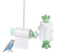 Parrot Shredding Toy, budgie toys for caged birds for Mental Stimulation & Health, Bird Foraging Roll Paper Holder with Hanging Chain for Budgies, Cockatiels & Long-Tailed Parrots (Green)