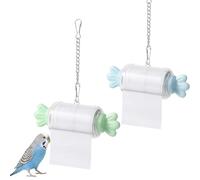 Parrot Shredding Toy, budgie toys for caged birds for Mental Stimulation & Health, Bird Foraging Roll Paper Holder with Hanging Chain for Budgies, Cockatiels & Long-Tailed Parrots (2pcs2)