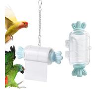 Parrot Shredding Toy, budgie toys for caged birds for Mental Stimulation & Health, Bird Foraging Roll Paper Holder with Hanging Chain for Budgies, Cockatiels & Long-Tailed Parrots (Blue)