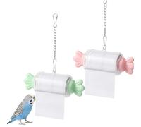Parrot Shredding Toy, budgie toys for caged birds for Mental Stimulation & Health, Bird Foraging Roll Paper Holder with Hanging Chain for Budgies, Cockatiels & Long-Tailed Parrots (2pcs)