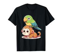 Parrot Sitting on Monkey's Head T-Shirt