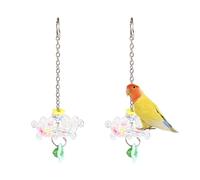Parrot Spinning Wheel Toy, 2PCS 360° Rotating Hanging Chewing Interactive Toys with Colorful Balls for Small Medium Parrots Budgies Lovebirds