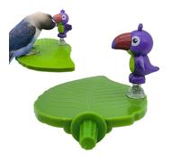 Parrot Stand, Cage Perch, Leaf-Shaped Tray, 5.12x4.41x3.15 Inches Bird Toy, Indoor Balcony Cage Accessory, for Birds to Explore, Parrot’s Space Clean, Green