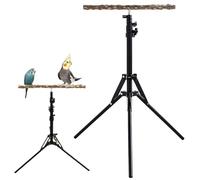Parrot Stand For Large Birds - Wooden Adjustable Perch Stand, Tall Bird Perch | 15.74-61.81inch Height Adjustable Parrot Training Standd for Macaws Cockatoos Greys, Indoor Outdoor Bird Perchh