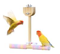 Parrot Stand,Natural Bird Perch Swing Chewing Toys | Hammock Cage Accessories for Finches Lovebirds Budgies Exercise Conures Parakeets Indoor Outdoor Summer Backyard