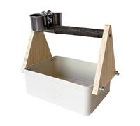 Parrot Stand, Wood Bird Perch Stand with Bark Texture Grip, Multi-Functional Play Gym with Feeder for Parrots, Cockatiels, Indoor Bird Stands for Inside