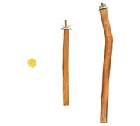 Parrot Standing Stick Bird Cage Perch with Wing Nut Mounting | Stainless Steel and Wood, Smooth Polished Finish, Khaki Color, for Indoor Cage Use and Climbing