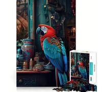 Parrot Still Life Vintage 1000 Piece Jigsaw Puzzles for Adults Teenagers Brain Play Peaceful Fun Sharp Edge Memorable Gift (38x26cm)