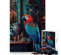 Parrot Still Life Vintage 1000 Piece Jigsaw Puzzles for Adults Teenagers Brain Play Peaceful Fun Sharp Edge Memorable Gift (38x26cm)