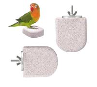 Parrot Stone Perch, 2PCs Pet Grinding Stone Perch Set Natural Pumice Bird Perc/h Platform Natural Bir/d Nail File Perc/h Parrot Toy Bir/d Beak Grinding Stones for Parro/t and Other Small Birds