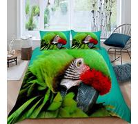 Parrot Super King Size Duvet Cover Sets Bird Theme Bedding Set 3D Print Soft Microfiber Quilt Covers 260x220 cm with Zipper Closure and 2 Pillowcases 50x75 cm for Adults K.432