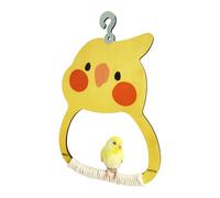 Parrot Swing,Inside Cage Bird Swings for Parrots - Wooden Perch, Colorful Beak-Grinding Exerciser, Habitat Decoration for Lovebird, Conure, Cockatiel
