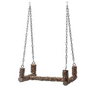 Parrot Swing Natural Wood Bird Toy Wooden Stand Perch Chew Toys Metal Chain Cage Accessories For Large Pet Birds Bird Swing Wood Perch Natural Stand Chew Toys For Cockatiels Conures Parakeets