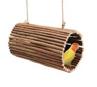 Parrot Swing Toys, Hanging Perch Stand, Natural Willow Wood Hammock, Bird Cage Accessories for Parakeets, Cockatiels, Lovebirds, Hamster, Rat (6.3" in Diameter)