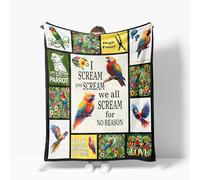 Parrot Throw Blanket Soft Warm Cozy Bird Parrots Blankets Fuzzy Plush Fleece Parrot Blanket Gifts for Couch Bed Sofa Home Decor 40''X50''
