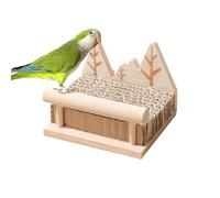 Parrot Toy, Interactive Wooden Toy and Perches for Budgies, Perch Activity Tree for Food and Disassembly, Cage Perches Accessories