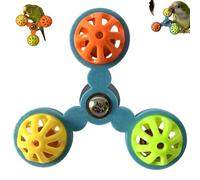 Parrot Toy - Rotating Bird Cage Ball with Windmill in Colourful - Interactive Toy for Movement and Boredom for Parakeets Cockatoos Pet Owners (Blue)