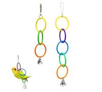 Parrot Toys 2pcs Colorful Parrot Climbing Toy Set, Durable Hanging Bird Cage Accessory with Interactive Climb Rings for Cockatiel Budgies African Grey Parrots Fun Exercise Toy for Pet Birds