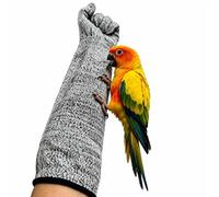 Parrot Training Gloves, Bite Proof Bird Handling Scratch Resistant (Grey) | Bite & scratch resistant fiber gloves for parrots, cockatiels, macaws, African greys. For training, vet visits, grooming