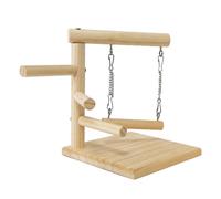 Parrot Tree Stand - Bird Playground, Wooden Climbing Perch | Natural Bird Play Fitness Wooden Bird Playground - Parrot Playstand, Block Gable | Natural Branch - For Small Birds, Portable Cage