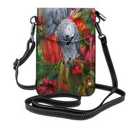Parrot Tropic Spirits African Women'S Pu Leather Crossbody Cell Phone Purse Wallet Funny Purse Bag