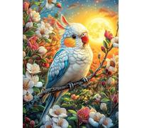 Parrot Under A Full Moon 300 Piece Jigsaw Puzzle for All Ages Science Fiction Magical Dream Jigsaw Evening Relaxation Routine Vibrant Puzzle Stress Relief Home Decor 300 PCS