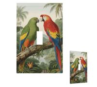 Parrot Wall Plate Cover Modern Decorative 1 Gang Light Switch Cover Unbreakable Receptacle Outlet Covers For Living Room Bedroom Home Decor Single Toggle