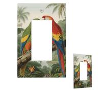 Parrot Wall Plate Cover Modern Decorative 1 Gang Light Switch Cover Unbreakable Receptacle Outlet Covers For Living Room Bedroom Home Decor 1 Gang