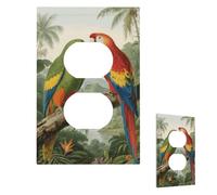 Parrot Wall Plate Cover Modern Decorative 1 Gang Light Switch Cover Unbreakable Receptacle Outlet Covers For Living Room Bedroom Home Decor Duplex