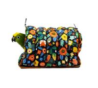 Parrot Warm House Bird Nest Winter Hanging Hammock Birds Sleeping Bed Parrot Hideway Bed Washable for Parrot Parakeet Cockatiels Budgies Lovebird (M,Navy Blue)