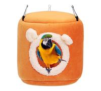 Parrot Warm Nest - Hanging Bird House with 3 Hooks, Soft Plush Cave Bed, Large Bird Cage Winter Shelter | Washable Comfort Nesting Hut for Parrots Parakeets Cockatoos Finches Munias Squirrels Pro