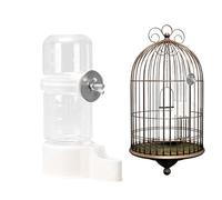 Parrot Water and Food Dispenser - Travel Cage Feeder, Hanging Automatic Bird Waterer, Convenient to Clean Clear Feeding Bottle, Durabl Pet Accessory | Easy Hydration For Small Medium Birds