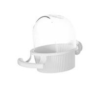 Parrot Water Dispenser Cup, Bird Cage Feeder, Outdoor Garden Yard Decoration, Bird Food Bowl for Parrots, Cockatiels, and Other Birds, Easy to Clean, 12.5x16.5x13.8cm (White)