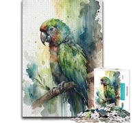 Parrot Watercolor Wooden Jigsaw Puzzle for Adults, 500 Pieces | Adult Jigsaw Puzzle: thoughtful Christmas gift for adults, solo or shared puzzle time.