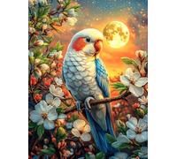 Parrot with Cherry Blossoms Under The Moon 1000 Piece Jigsaw Puzzle for All Ages Scenery Science Fiction Idea Quality Time Cardboard Home Decor Accent 1000 PCS