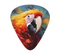 Parrot with colorful feathers Guitar picks in thin, medium, and thick sizes, 12-piece set, suitable for electric guitar and various instruments