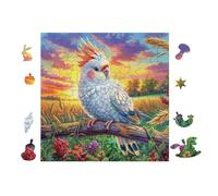 Parrot with Flowers 100 Piece Pack Classic Jigsaw Puzzle Couple Puzzle Partners Ultra Difficult Wall Decor Easter New Year Creativity & Gift Giving 28x28cm