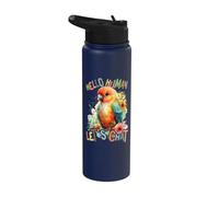 Parrot with Flowers Cute Parrot let us Chat Daughter & boy Stainless Steel Insulated Water Bottle
