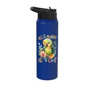 Parrot with Flowers Cute Parrot let us Chat Daughter & boy Stainless Steel Insulated Water Bottle