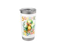 Parrot with Flowers Cute Parrot Squawk Squawk Daughter & boy Stainless Steel Insulated Tumbler