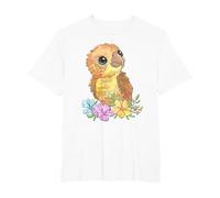 Parrot with Flowers Cute Parrots African Animal Moon boy T-Shirt, Men's Big and Tall, White, 6X Tall