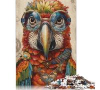 Parrot with Glasses Puzzle for Adults And Teenagers 1000 Pieces Puzzle Adult Jigsaw Puzzle For Adults Teenagers Teenager Man Woman Gift 38x26cm/1000pcs