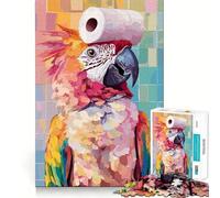 Parrot with Toilet Paper Hat 1000 Piece Jigsaw Puzzles for Adults Memory Gain Peaceful Time Design Assembly Premium Gift (38x52cm)
