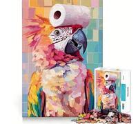 Parrot with Toilet Paper Hat 1000 Piece Jigsaws for Adults Puzzle Focus Brain Toy Quiet Fun Tight Edge Santa Wish Item (38x26cm)