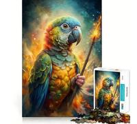 Parrot Wizard with Magic Wand 1000 Piece Jigsaw Puzzle for Teenagers Memory Gain Soothing Fun Design Assembly Elegant Gift (38x52cm)
