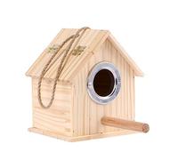 Parrot Wood Breeding Box Hangs On Cage Outside Inside Install Top Open Perch To Rest Bird Mating House For Cockatiel Parakeets Nesting Nest Breeding Nest For Mating To Paint For Outside