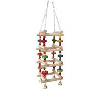 Parrot Wooden Chew Toys, Cage Stand Perch, Multifunctional Wood Accessory, Safe Natural Material, Enriching Beak Activity, for Pet Lovers Adults, Family Bird Playtime Use, 14.57 x 3.94 x 3.94 Inches