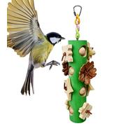 Parrot Wooden Chewing Toy | Natural Pine Cone Beak Grinding Activity Stick 26 cm Cage Hanging Bird Enrichment Toy for Cockatiel Lovebird Parakeet Canary Small Medium Birds Indoor Cage Play